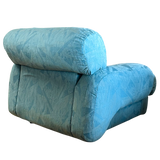 Pair of Postmodern Teal Lounge Chairs