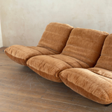 Burnt Orange Velvet Marsala Sofa by Michel Ducaroy for Ligne Roset, 1970's