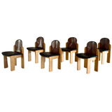 Set of 6 Two Tone Dining Chairs by Silvio Coppola for Fratelli Montina, 1970s