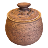 Small Lidded Studio Jar in Textured Red Clay