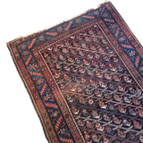 Vintage Rust and Indigo Persian Malayer Rug
