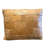 Vintage Butter Leather Patchwork Pillow