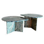 Vintage Pair of Pink and Charcoal Stone Coffee Tables