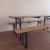Pine and Iron Collapsible Garden Bench