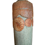 Seafoam and Terra Cotta Relief Studio Vase