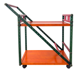 Italian Postmodern Bar Cart in Paprika and Racing Green