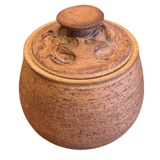 Small Lidded Studio Jar in Textured Red Clay