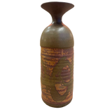 Olive and Plum Glaze Studio Vase