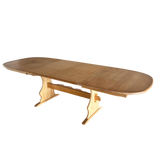 Vintage Swedish Oak Trestle Dining Table