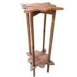Aged Oak Clover Pedestal Table