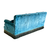 Antique Teal Fringed Sofa