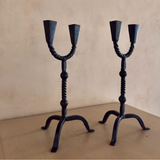 Pair of Iron Candle Holders