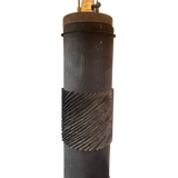 Pair of Textured Ebony Wood Column Lamps