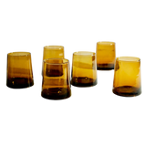 Set of 6 Small Moroccan Cone Glasses - Amber