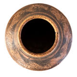 Studio Pottery Vessel with Wave Pattern Glaze