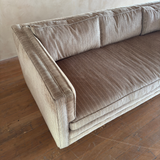 Tonal Striped Velvet Sofa by Milo Baughman