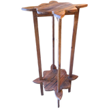 Aged Oak Clover Pedestal Table