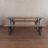 Pine and Iron Collapsible Garden Bench