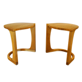 Pair of Curved Maple Side Tables