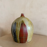 Large Bottle Neck Rust and Sage Drip Glaze Vessel, William Creitz