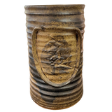 Olive Ribbed Studio Ceramic Vessel