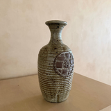 Organic Ribbed Stoneware Vase