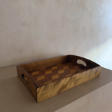Optical Cube Marquetry Serving Tray