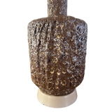 Pair of Textured Brown Ceramic Table Lamps