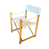 Set of 4 Canvas and Wood Chairs