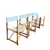 Set of 4 Canvas and Wood Chairs