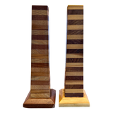 Pair of Tall Striped S + P Shakers