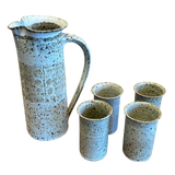 Speckled Ceramic Pitcher and Cup Set