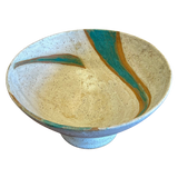 Teal Accent Footed Bowl
