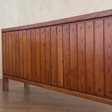Pierre Gautier Delaye French Pine Credenza with Vertical Plank Sliding Doors