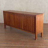 Pierre Gautier Delaye French Pine Credenza with Vertical Plank Sliding Doors