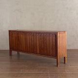 Pierre Gautier Delaye French Pine Credenza with Vertical Plank Sliding Doors