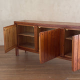 Pierre Gautier Delaye French Pine Credenza with Vertical Plank Sliding Doors
