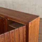 Pierre Gautier Delaye French Pine Credenza with Vertical Plank Sliding Doors