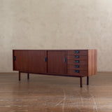 Italian Mid Century Credenza with Brass Accents
