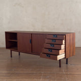 Italian Mid Century Credenza with Brass Accents