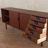 Italian Mid Century Credenza with Brass Accents