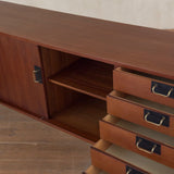 Italian Mid Century Credenza with Brass Accents