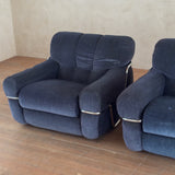 Single Velvet and Chrome 'Wopps' Lounge Chairs by Ernesto Radaelli, 1970s