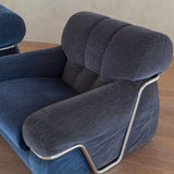 Single Velvet and Chrome 'Wopps' Lounge Chairs by Ernesto Radaelli, 1970s