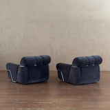 Single Velvet and Chrome 'Wopps' Lounge Chairs by Ernesto Radaelli, 1970s