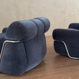 Single Velvet and Chrome 'Wopps' Lounge Chairs by Ernesto Radaelli, 1970s