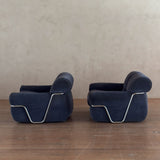 Single Velvet and Chrome 'Wopps' Lounge Chairs by Ernesto Radaelli, 1970s