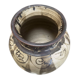 Brown Detailed Ceramic Studio Vase