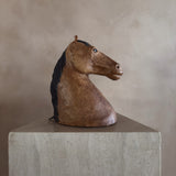 Leather Molded Horse Head Sculpture