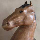 Leather Molded Horse Head Sculpture